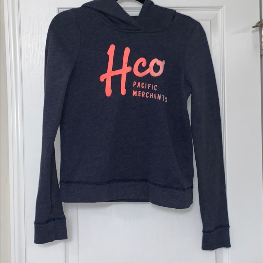 Hollister hooded sweatshirt navy/hot pink/orange S